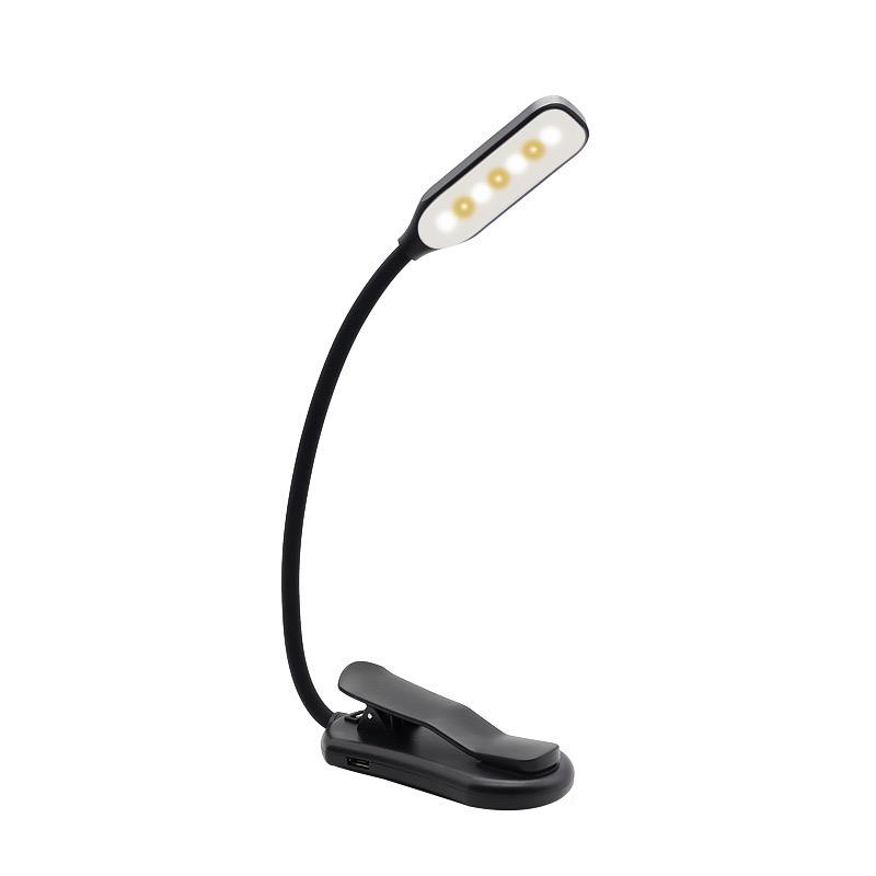 5W Mini 7 LED Rechargeable Book Light - 3-Level Warm White Flexible Clip Lamp for Reading | Guangzho
